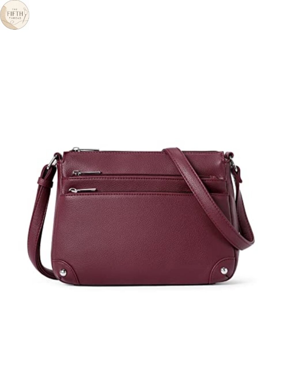 Vegan Leather Crossbody Bag Medium Multi Zipper Pocket Satchel Purse